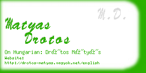 matyas drotos business card